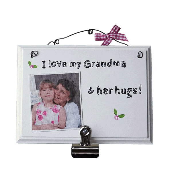 Photo On Canvas Clip Sign Pink Gingham