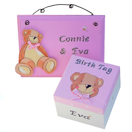 Baby Girl Trinket Box and Sign